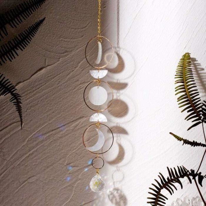 Attrape-soleil Décoration En Cristal Et Coquillage - Prisme Arc-en-ciel Pour Fenêtre, Salon, Jardin, Cadeau