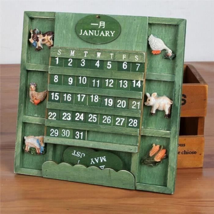 Calendrier Rétro Pingouin - Décoration De Bureau Mignonne, Acrylique, 7.8x6.8x12 Cm, Tableau Date - 10