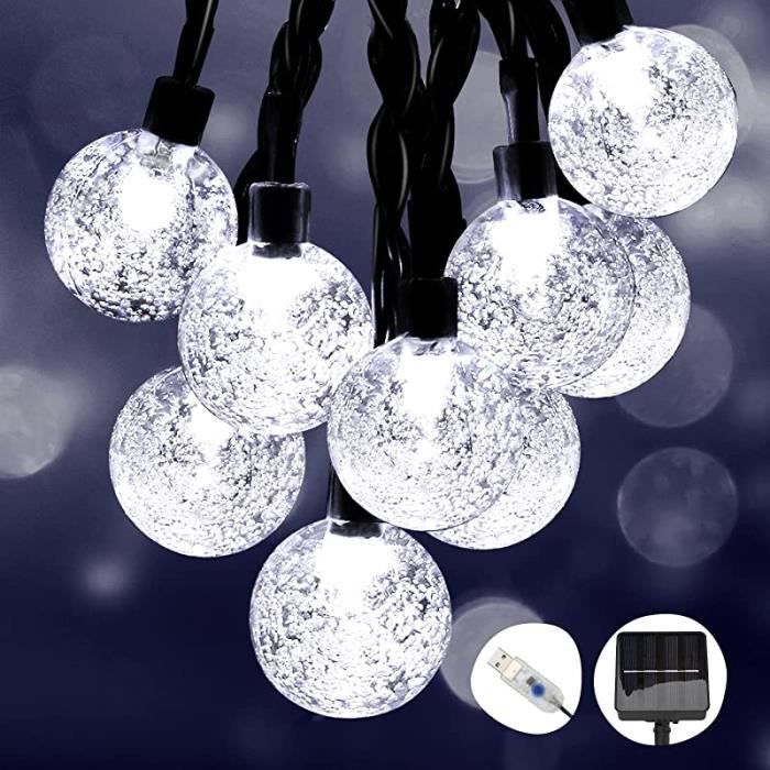 Herrselsam Guirlande Lumineuse LED 30 M Blanc Froid – Étanche IP65, Télécommande, 8 Modes, Intensité Variable