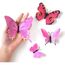TUPARKA 36 Pièces 3D Papillon Stickers Muraux Mur Papillons Filles Accessoires de Chambre Rose 