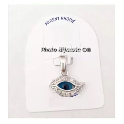 Collier Argent 925 Avec Pendentif œil - Bijou Neuf Femme Marque Bijouxia
