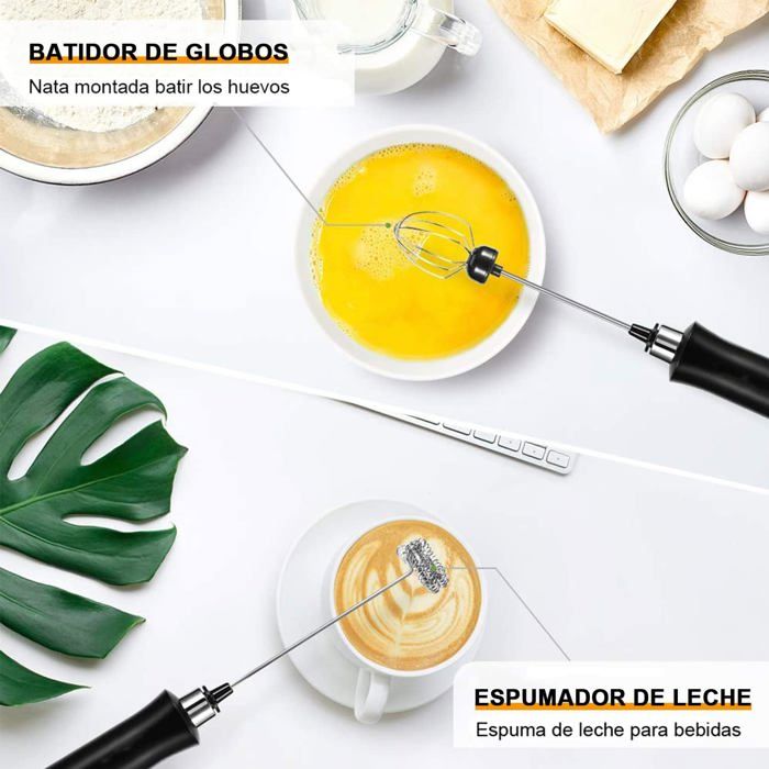 Mousseur à Lait Électrique Portable – Mini Fouet Inox Puissant Pour Cappuccino, Matcha & Chocolat Chaud