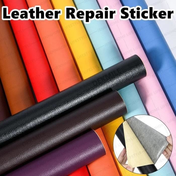100x50cm gris Kit de réparation de cuir autoadhésif, patch de canapé à coller, subventions