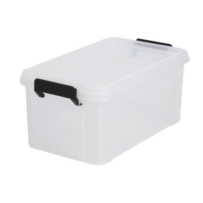 4x Mini caisse rangement plastique Anthracite ARTECSIS - 11L - 35x24x18cm -  Bac plastique - Rangement Bureau Buanderie Cuisine - Cdiscount Maison