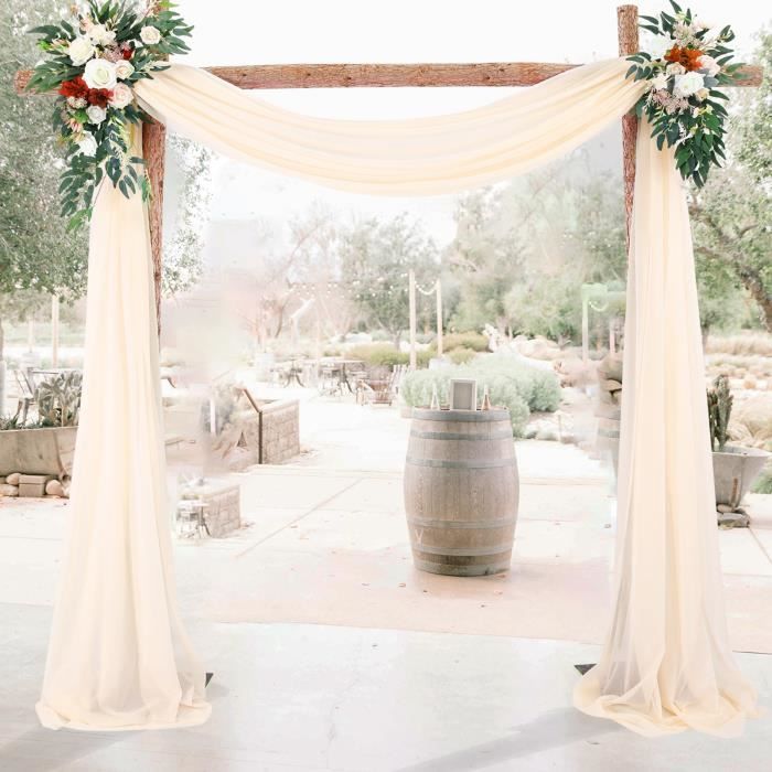 KEENSO Draperie d’arc de mariage Arche de mariage en mousseline de soie