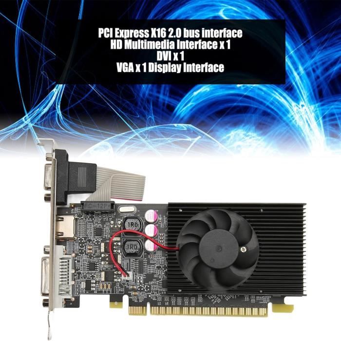 Carte Graphique GT610 1 Go DDR3 - Parfaite Pour PC Bureau, Jeux Légers Et Multimédia - 2