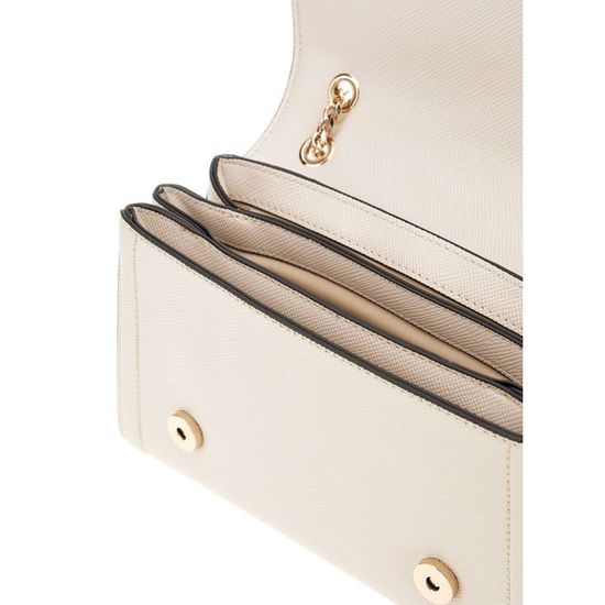 Sac à épaule GUESS Eco Carly Convertible – Beige, Polyuréthane, Fermeture Magnétique, Neuf Avec étiquettes