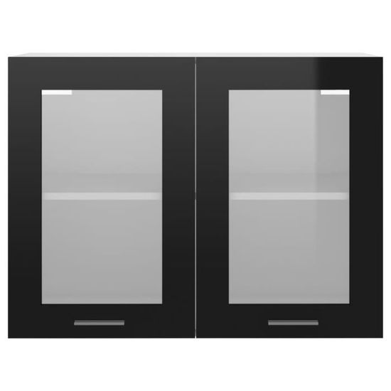 Armoire en verre suspendue Armoire de cuisine Meuble haut Cuisine Blanc  40x31x60 cm Aggloméré 50102