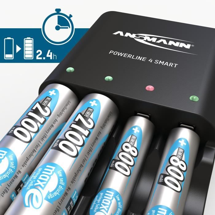 Chargeur piles avec 4 Piles AAA - 800 mAh- Its