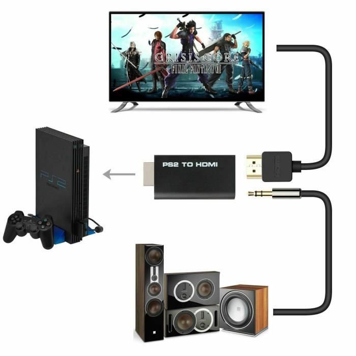 Convertisseur Adaptateur Câble Adaptateur HD PS2 vers HDMI - Cdiscount  Informatique