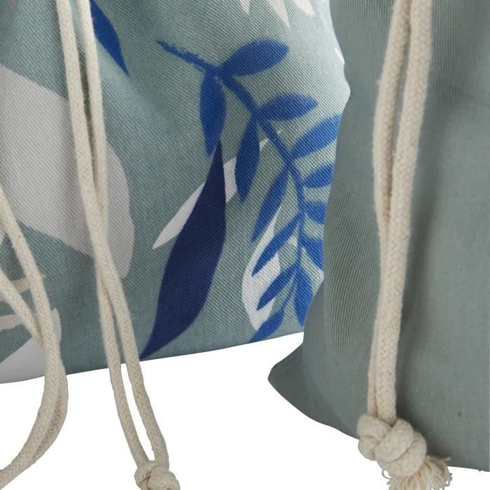 Sacs vrac en coton Motif v g tal Vert sauge Avec cordon de