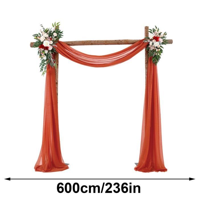 KEENSO Draperie d’arc de mariage Arche de mariage en mousseline de soie