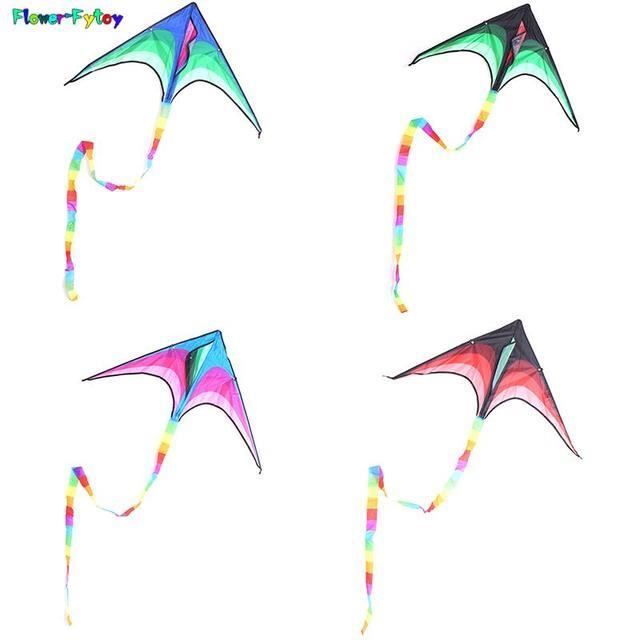 Cerf-volant Delta Arc-en-ciel – Facile à Monter, 160x82 Cm, 6 Queues, Cordon 90 M, Pour Enfants Et Adultes, Plage Et Parc