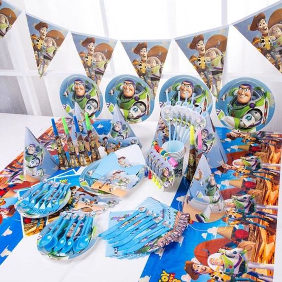 Balloon 116pcs Fournitures De Fete D Anniversaire Disney Toy Story Gobelets Assiettes Ballons En Aluminium Decoration De Cupcak Cdiscount Maison