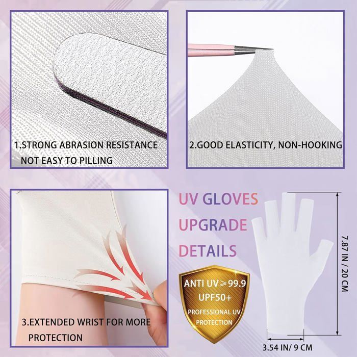 1 Paire De Gant Anti-UV Pour Lape à Ongles En Gel, Gant De Protection Pour Protection Anucure