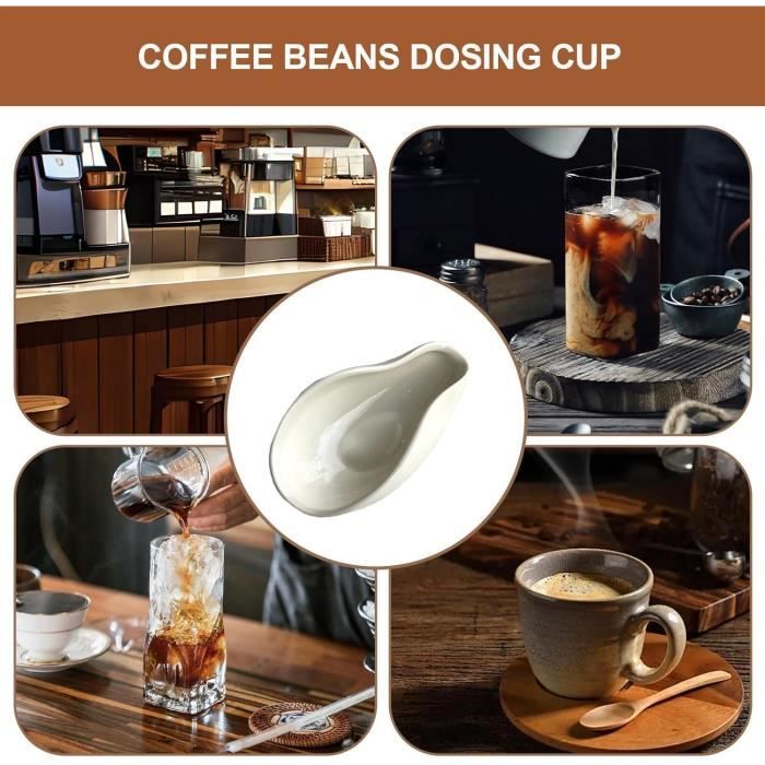 Tasse Doseuse Grains De Café En Céramique Blanche - Outil Précis Et Élégant Pour Barista Et Amateurs De Café