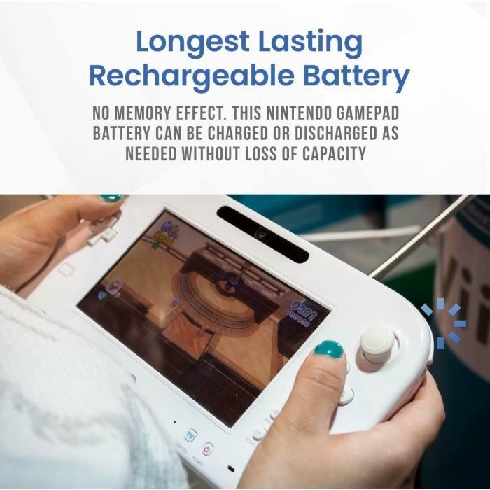 Batterie rechargeable de rechange pour manette de jeu Wii U de Nintendo de  3,7 V/5,6 Wh WUP-012 WUP-010 WUP-002 de 1500 Wh
