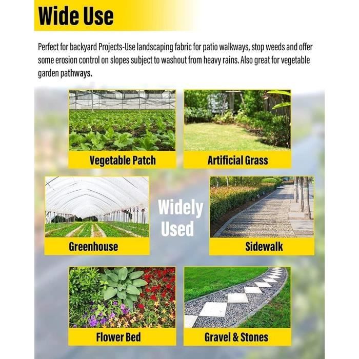 Cliselda Toile Anti-Mauvaises Herbes 4 M X 25 M,Bâche Tissée, Toile 100g/m² Paillage, Résiste