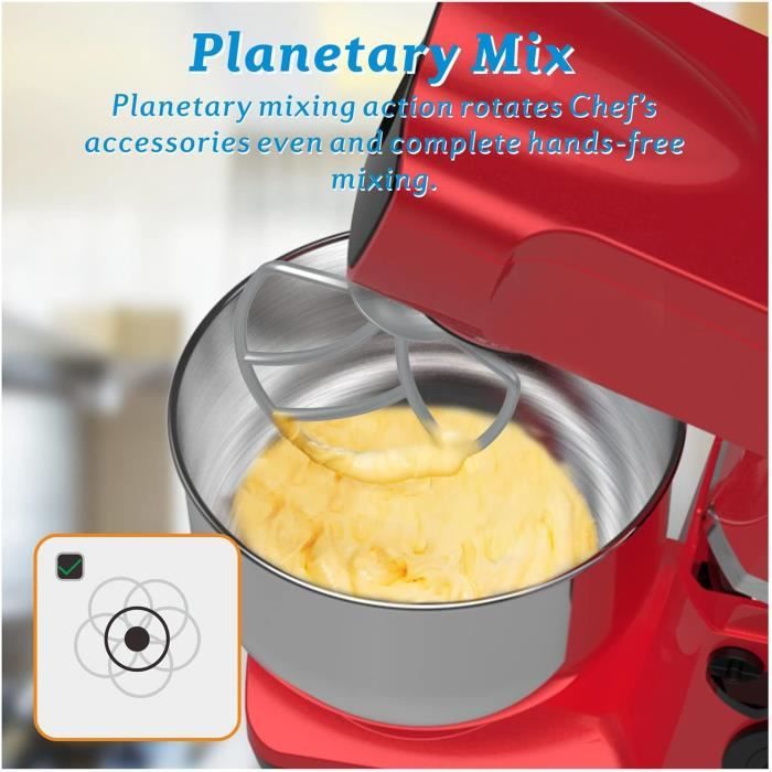 Robot Pâtissier, 1500W Pétrin Professionnel, Silencieux Robot De Cuisine Multifonctionn