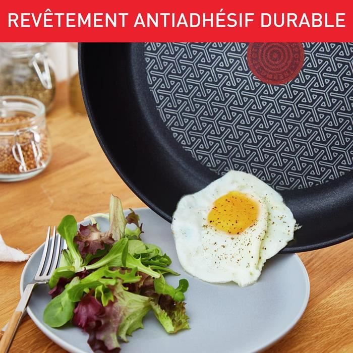 Lot De 2 Poêles Tefal Comfort Max 24cm Et 28cm - Induction - Revêtement Titanium - Thermo-Spot