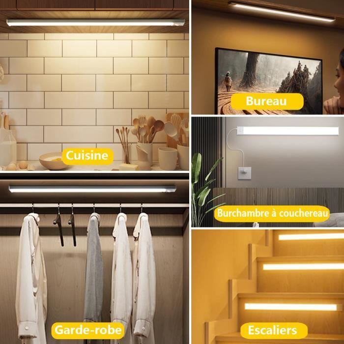 Lampe LED sous plan de cuisine avec détecteur de mouvement - dimmable - 300 lumens