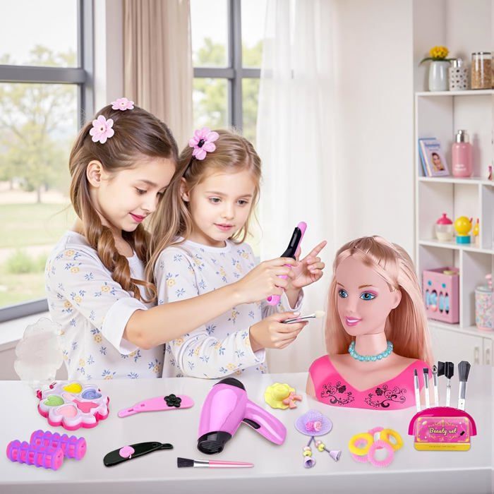 Tete a coiffer enfant jouet fille tete a coiffer et maquiller
