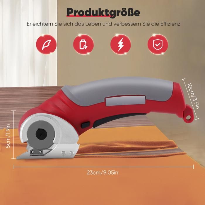 Kit Ciseaux à Tissu électriques Sans Fil Pink Power – Rose, Pour Couture Et Tapis