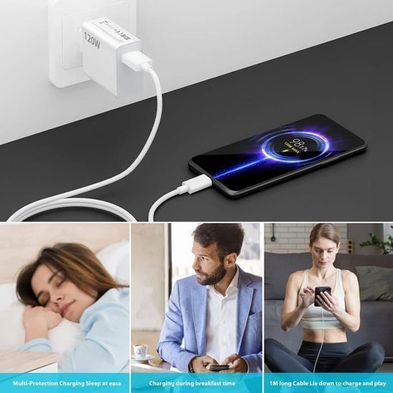 Chargeur Xiaomi 120W + Câble USB C - Officiel - Chargeur pour