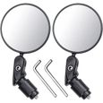 2pcs rétroviseur velo miroirs de vélo miroir de guidon rotatif à 360 ° rétroviseur vtt trottinette électrique pour moto vélo de mo-0