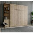 Composition armoire lit escamotable LUTECIA chêne naturel couchage 140*190 cm natural Bois Inside75-0
