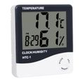 1 PC Thermomètre Intérieur Électronique Grand Écran Réveil Hygromètre pour Hôtel Home Store  THERMOMETRE - PLUVIOMETRE - BAROMETRE-0