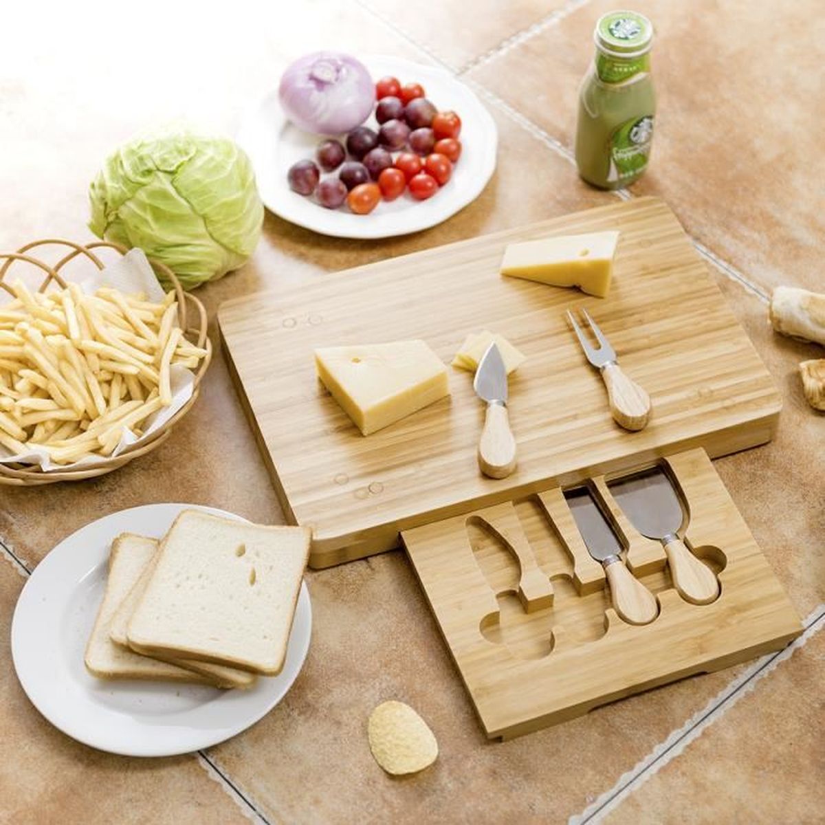 Cave à Fromage Transportable Cook Concept - Plateau Bois Et Acier - Conservation Fromages Affinés