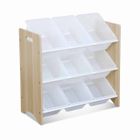 SWEEEK Meuble de rangement pour enfant Tobias 9 casiers Bois massif naturel blanc