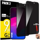 Protection d'écran en verre trempé anti-espion pour iPhone 15 Plus - E.F.CONNECTION - Lot de 2 - Noir