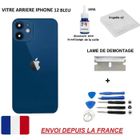ITECHFRANCE® vitre arrière compatible IPHONE 12 BLEU 6.1 qualité origine en verre, coque cache batterie double face Adhésif,dissolva