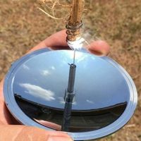 2pcs réflecteur Solaire Miroir Parabolique Faire du feu Trousse de Survie de l'extérieur Outil d'urgence A303