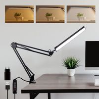 Powerking Lampe de bureau,Lampe de travail d'architecte à bras articulé réglable avec pince Lamp Lampe de bureau classique pour ,21