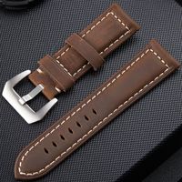 Cikonielf bracelet de montre Bracelet de montre en cuir véritable de 26 mm avec boucle ardillon (marron foncé)