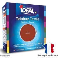 Teinture Tissu Idéal liquide terre cuite 74 maxi einture pour tissu : coton, lin, ramie, jute, chanvre, sisal, soie, viscose,