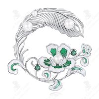 LCC® Broche s925 argent sterling perle d'eau douce broche haut de gamme niche émail corsage broche femelle broches art deco