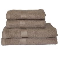 Lot de 2 serviettes de douches 70 x 130 cm 100% coton, 500 Gr/m² - Taupe