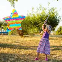 Relaxdays Pinata à suspendre Étoile pour enfants à remplir anniversaire jeux décoration, coloré