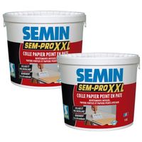 Lot de 2 colles papiers peints en pâte Semin Pro XXL - prêt à l'emploi - pot de 5 kg