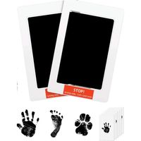 Outus Kit 18 Pièces Empreintes Bébé Sans Encre – 6 Tampons Colorés + 12 Cartes – Mains, Pieds & Pattes Animaux