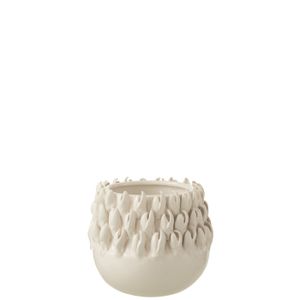 Cache-pot Ibiza En Céramique Gris Large - Déco Plante Intérieur/extérieur, Design épuré, Marque J-Line