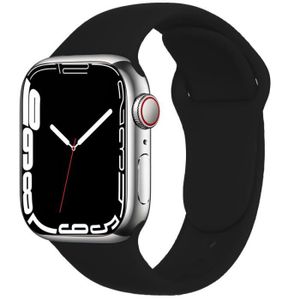BRACELET MONTRE CONNEC. 42mm 44mm 45mm SM - le noir - Bracelet sport en Silicone pour Apple watch,pour Apple watch série 7, pour iWat