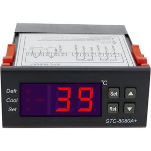 COMMANDE CHAUFFAGE Thermostats 1 Pièces Stc-8080A + Régulateur De Température Numérique 12V 24V 220V Dégivrage Automatique Thermostat Intelligen[L1352]