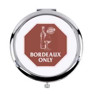 MIROIR DE POCHE  Miroir de poche en métal Blanc - Bordeaux Only Vin