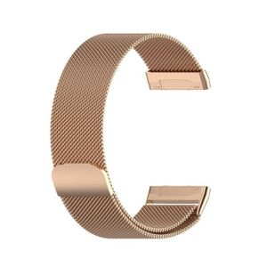 BRACELET MONTRE CONNEC. Bracelet Connecteur en Acier Inoxydable Milanese pour Fitbit Versa 3 - Or Rose