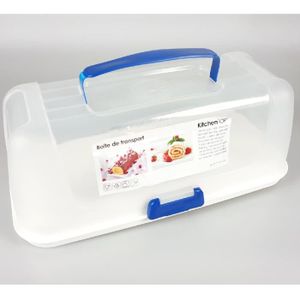 Transporteur De Gateau Rond Portable Boîte à gâteaux portable avec couvercle Poignée de transport Boîte de transport de gâteaux ronde avec couvercle Récipient à gâteau rond 1 Pièce Bleu 25x21x13cm 